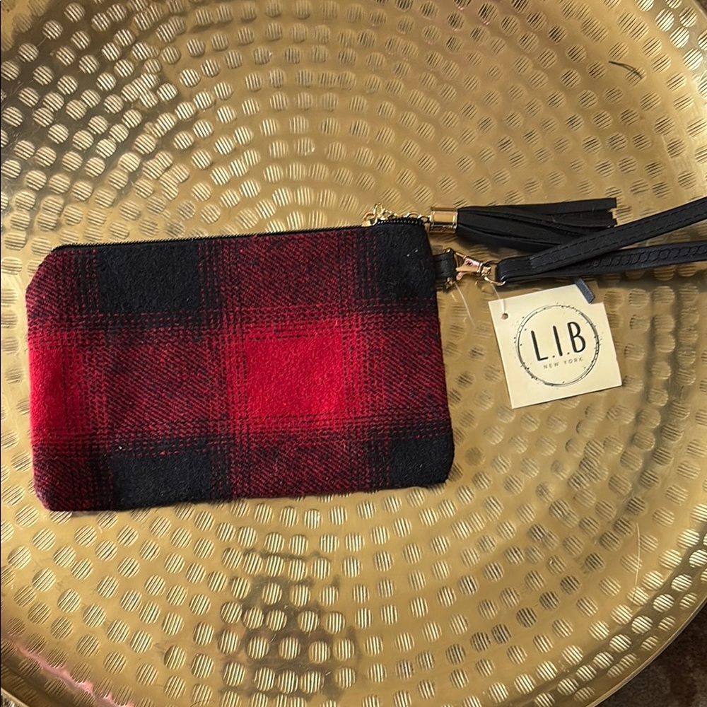 Red and Black Plaid Women's Clutch